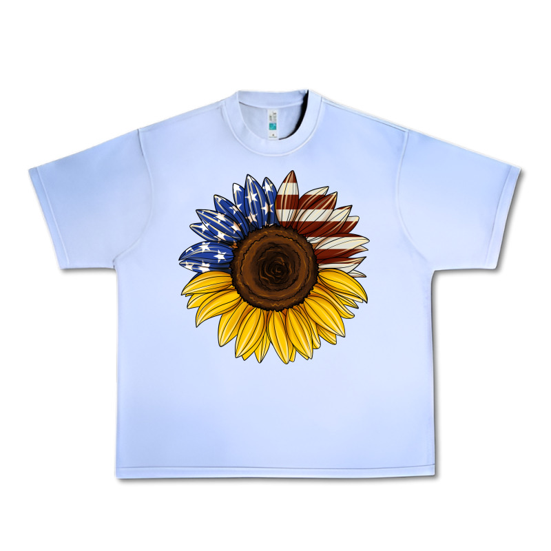American Flag Sunflower Urban Heavy Tee by Jasminsmagicworld | Teevron