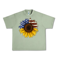 Oil Green american flag sunflower Urban Heavy Tee - Jasminsmagicworld