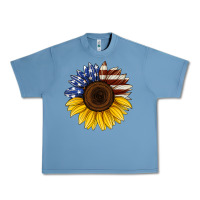 Pebble Blue american flag sunflower Urban Heavy Tee - Jasminsmagicworld