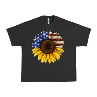 Pigment Black american flag sunflower Urban Heavy Tee - Jasminsmagicworld