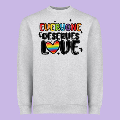 Everyone Deserves Love Heavyweight Sweatshirt Designed By Maliassmallbusiness