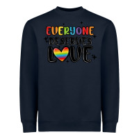 Navy everyone deserves love Heavyweight Sweatshirt - MaliasSmallBusiness
