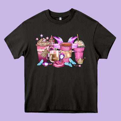 Princess Coffee Cups Heavy Core Tee Designed By Zillion Design Studio