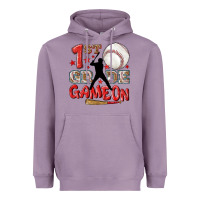 Lavender back to school 1st baseball game on Heavyweight Hoodie - NancyCooperArtShop