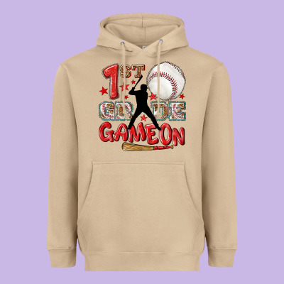 Back To School 1st Baseball Game On Heavyweight Hoodie Designed By Nancycooperartshop