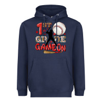 Navy back to school 1st baseball game on Heavyweight Hoodie - NancyCooperArtShop