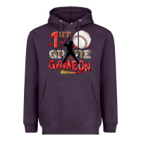 Plum back to school 1st baseball game on Heavyweight Hoodie - NancyCooperArtShop
