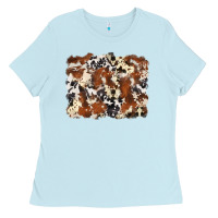 Baby Blue cowhide background Ladies Tee - Zillion Design Studio
