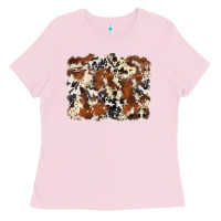 Bubblegum Pink cowhide background Ladies Tee - Zillion Design Studio