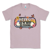 Lilac ask me about my pronouns Classic Tee - MaliasSmallBusiness