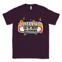 Plum ask me about my pronouns Classic Tee - MaliasSmallBusiness