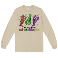 Mushroom i'm just here for the crawfish Long Sleeve Tee - MaliasSmallBusiness