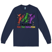 Navy i'm just here for the crawfish Long Sleeve Tee - MaliasSmallBusiness