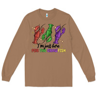 Toasted Coconut i'm just here for the crawfish Long Sleeve Tee - MaliasSmallBusiness