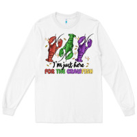White i'm just here for the crawfish Long Sleeve Tee - MaliasSmallBusiness