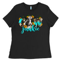 Black cow junkie Ladies Tee - Zillion Design Studio