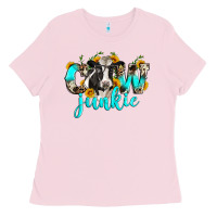 Bubblegum Pink cow junkie Ladies Tee - Zillion Design Studio
