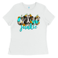 White cow junkie Ladies Tee - Zillion Design Studio