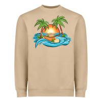 Mushroom sunset beach scene Heavyweight Sweatshirt - MaliasSmallBusiness