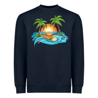 Navy sunset beach scene Heavyweight Sweatshirt - MaliasSmallBusiness