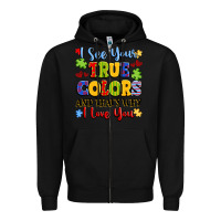 Black colorful love message Zipper Hoodie - LillyAllenDesigns
