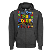 Charcoal Heather colorful love message Zipper Hoodie - LillyAllenDesigns