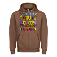 Chestnut colorful love message Zipper Hoodie - LillyAllenDesigns
