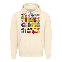 Sandshell colorful love message Zipper Hoodie - LillyAllenDesigns