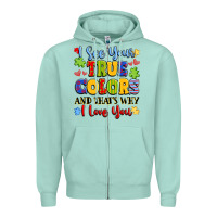 Seafoam colorful love message Zipper Hoodie - LillyAllenDesigns
