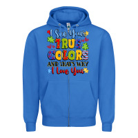 True Royal colorful love message Zipper Hoodie - LillyAllenDesigns