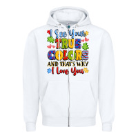 White colorful love message Zipper Hoodie - LillyAllenDesigns