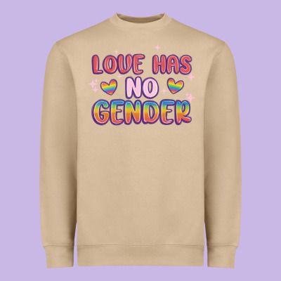 Love No Gender Heavyweight Sweatshirt Designed By Maliassmallbusiness