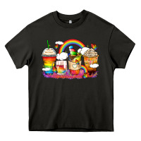 Asphalt rainbow coffee cups Heavy Core Tee - Zillion Design Studio