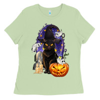 Matcha Halloween Cat and Pumpkin Ladies Tee - texasbilliewilder