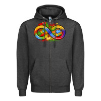 Charcoal Heather infinity symbol autism Zipper Hoodie - LillyAllenDesigns