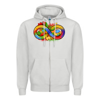 Dove Grey infinity symbol autism Zipper Hoodie - LillyAllenDesigns