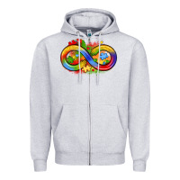 Heather Grey infinity symbol autism Zipper Hoodie - LillyAllenDesigns