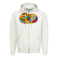 Oatmeal Heather infinity symbol autism Zipper Hoodie - LillyAllenDesigns