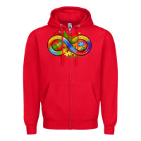 Red infinity symbol autism Zipper Hoodie - LillyAllenDesigns