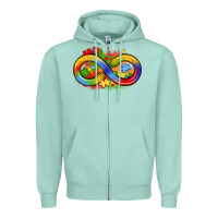 Seafoam infinity symbol autism Zipper Hoodie - LillyAllenDesigns