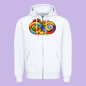 Infinity Symbol Autism Zipper Hoodie Designed By Lillyallendesigns