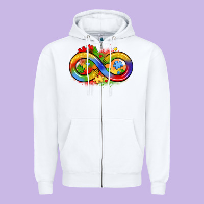 Infinity Symbol Autism Zipper Hoodie Designed By Lillyallendesigns