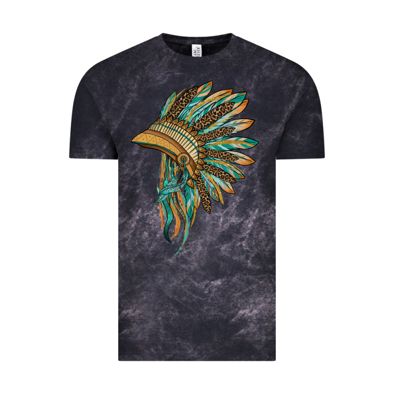 Indian Leopard Headdress Blue Vintage Tee by BarkalooDesign | Teevron