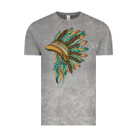 Cloud Rock indian leopard headdress blue Vintage Tee - BarkalooDesign