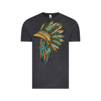 Vintage Black indian leopard headdress blue Vintage Tee - BarkalooDesign