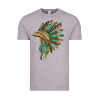 Vintage Zinc indian leopard headdress blue Vintage Tee - BarkalooDesign