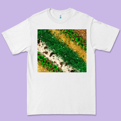 St. Patrick's Day Leopard Cowhide Glitter Tumbler Premium Tee Designed By Neo Western