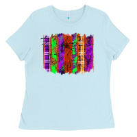 Baby Blue Halloween Brushstrokes Ladies Tee - texasbilliewilder