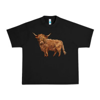 Black highland cow Urban Heavy Tee - BarkalooDesign