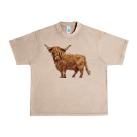 French Oak highland cow Urban Heavy Tee - BarkalooDesign